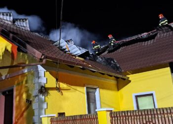 A luat foc mansarda unei case, în Cenad