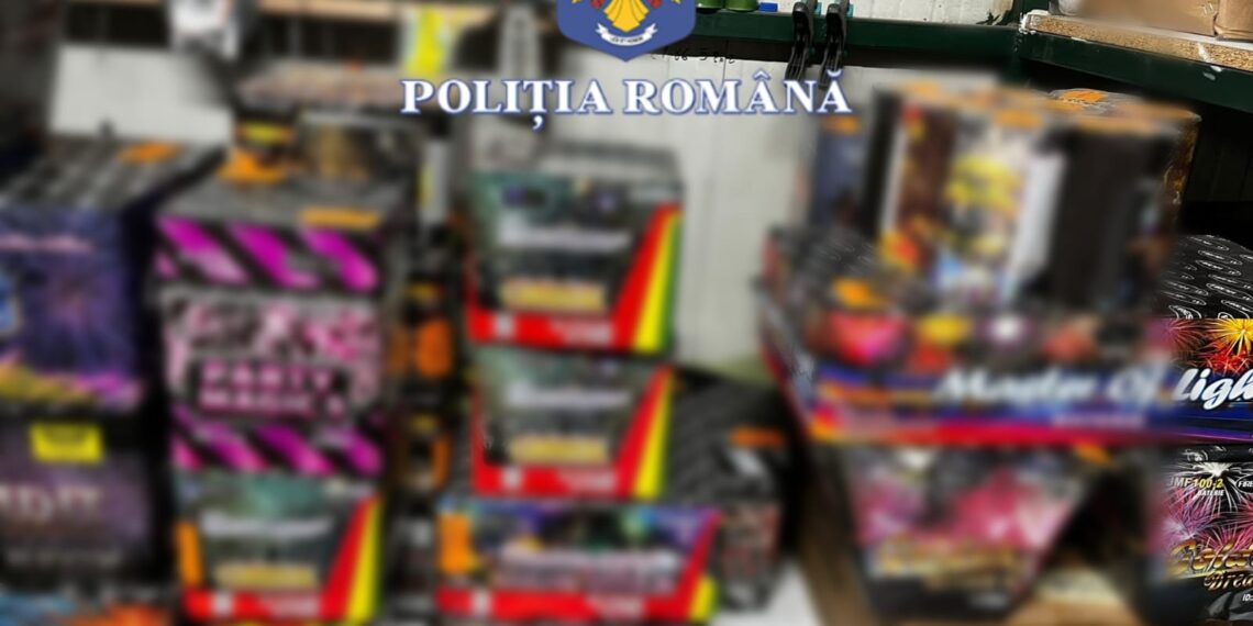 Aproape o tonă de articole pirotehnice, găsite de polițiști acasă la un bărbat din Moșnița Nouă