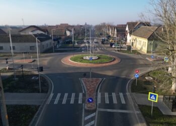 Sensul giratoriu de la Dudeștii Noi, finalizat