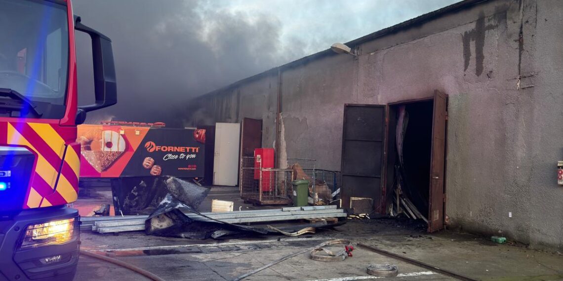 VIDEO: Incendiu la fabrica Fornetti din satul Hodoni