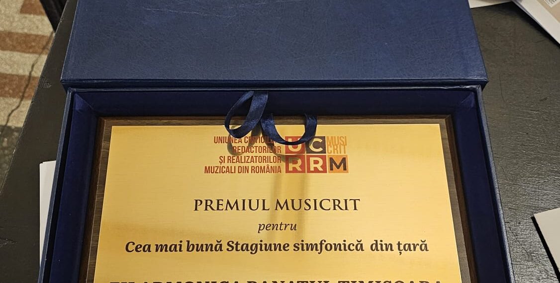 Filarmonica Banatul Timișoara a obținut premiul pentru Cea mai bună Stagiune simfonică din țară