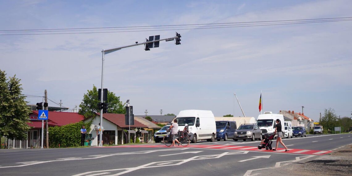Semaforizare nouă pe DN 59 în comuna Șag. Măsuri pentru siguranța traficului