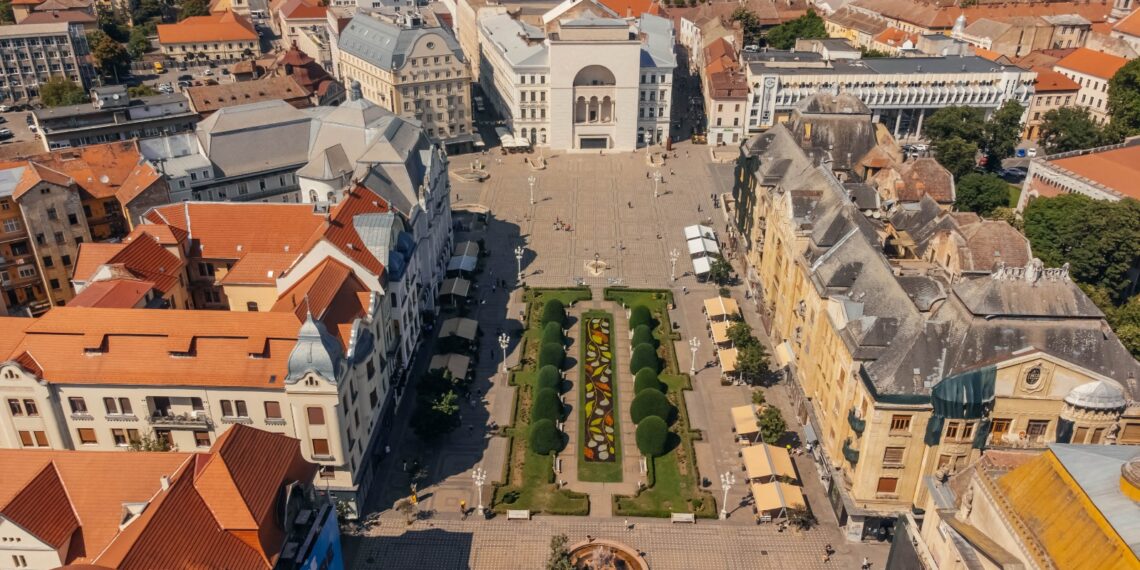Covorul floral din Piața Victoriei e inspirat de bujor. Peste 230.000 de plante în Timișoara
