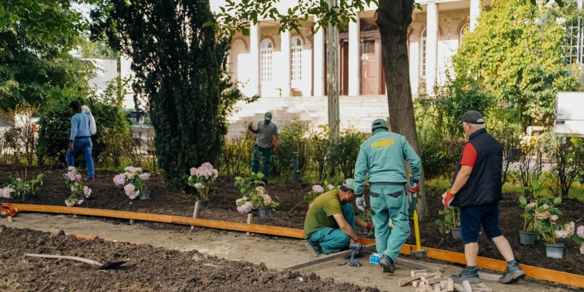 Spațiu din Calea Aradului transformat din grădină privată într-una publică/Foto