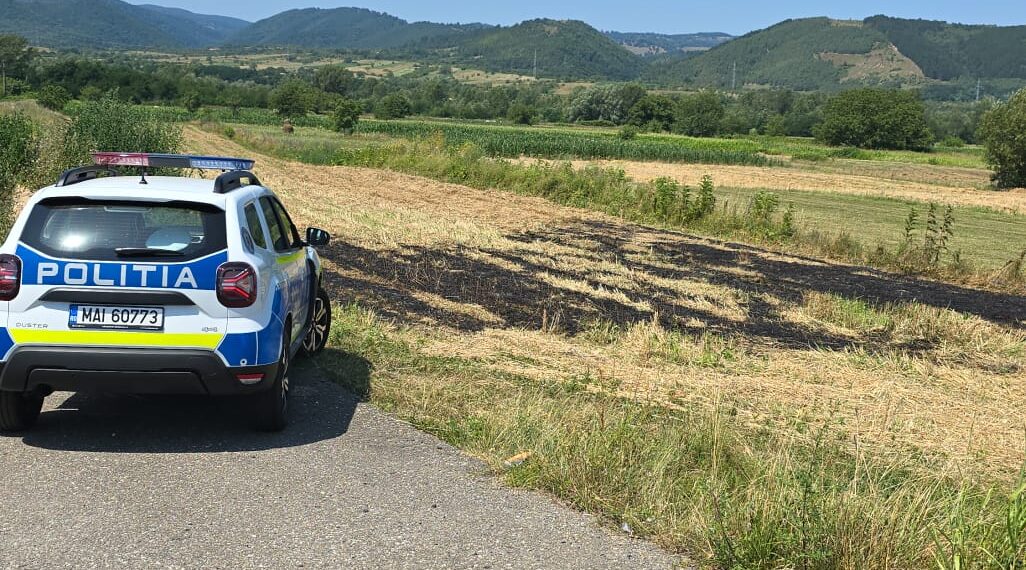 Prins și ars la buzunar, când se pregătea să incendieze miriștea