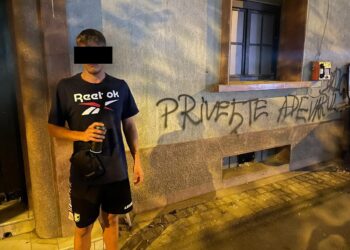 Tânăr din Berlin, amendat de polițiștii locali cu 3.000 de lei pentru că a mâzgălit pereții Liceului Tehnologic I.C. Brătianu
