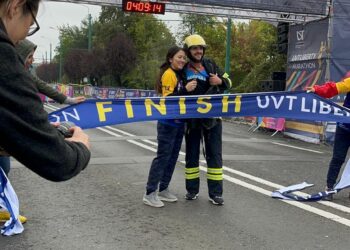 Polițiștii de frontieră din Timiș au alergat la maraton/Foto