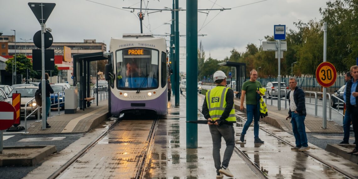 Calea Vidrighin e aproape gata. Noile linii de tramvaie, testate pe ploaie/Foto