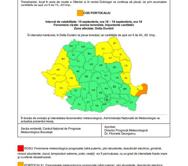 Ploile se intensifică în Vest. Alertă din cauza precipitațiilor abundente