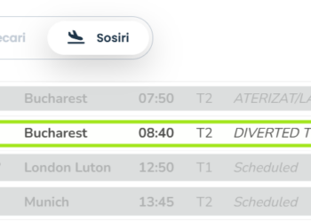 Un avion care trebuia să aterizeze la Timișoara, deviat la Cluj