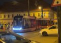 Tramvai sărit de pe linii în Piața Traian din Timișoara