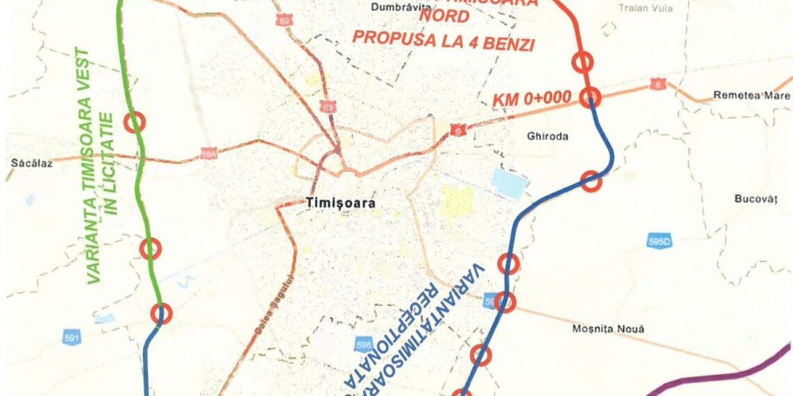 DRDP Timișoara caută firmă care să facă SF pentru extinderea la 4 benzi a centurii de nord
