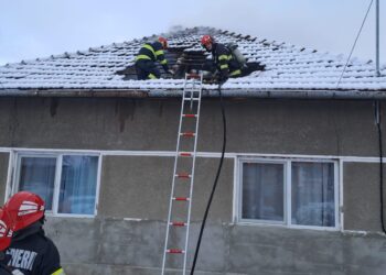 Casă în flăcări la Ineu