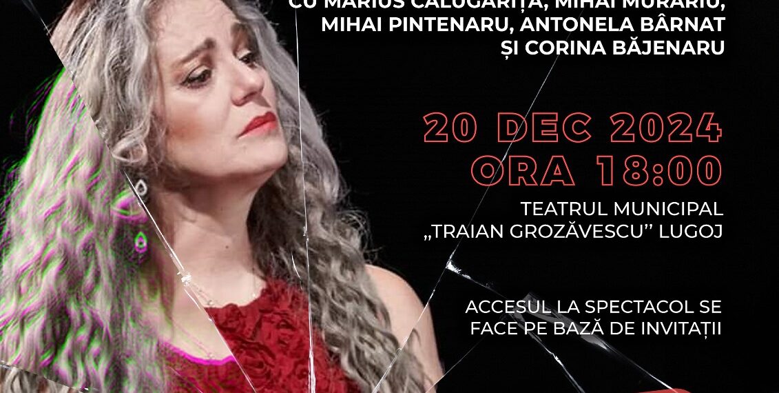 Maia Morgenstern aduce „Cioburi de Oglindă” în premieră la Lugoj, pentru a sărbători 25 de ani de la prima sa prezență în oraș