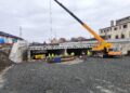 A început împingerea chesonului pe sub calea ferată la pasajul Solventul