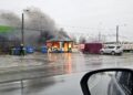 Incendiu izbucnit la un container, la ieșirea din Arad spre Oradea
