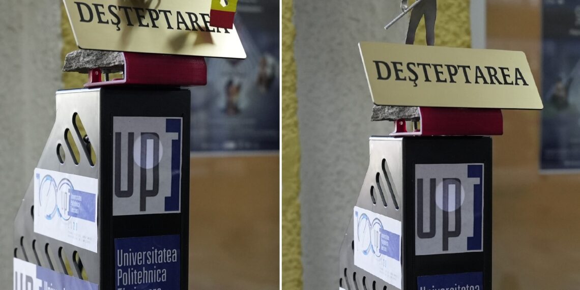 Un colectiv de la UPT a realizat o statuetă care se mișcă, pentru a sărbători 35 de ani de la Revoluție/Video