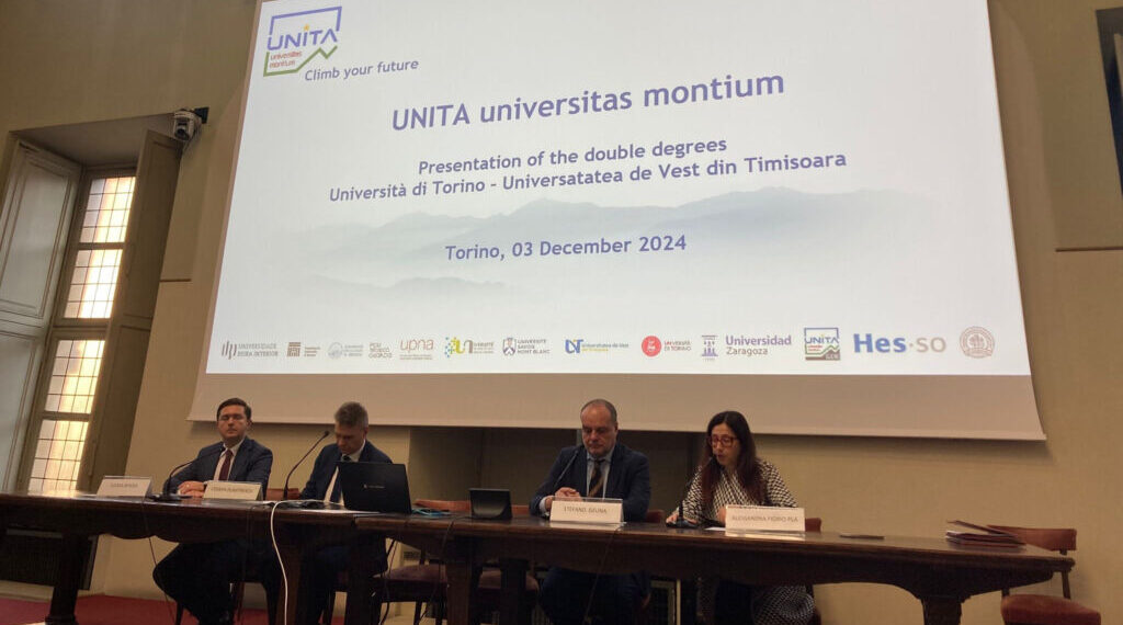 Programe de studii cu diplomă dublă: acord între Universitatea din Torino și UVT în domeniile dreptului și psihologiei
