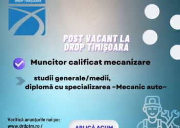 Post vacant de mecanic auto la Atelierul Mecanic al DRDP Timişoara