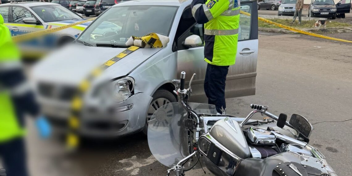 Motociclist băgat în spital de o șoferiță, la Timișoara