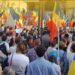 Proteste AUR în centrul Timișoarei: manifestanții scandează împotriva guvernului
