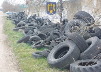 Dosar penal pentru un bărbat din Timiș care a aruncat anvelope uzate și deșeuri pe stradă
