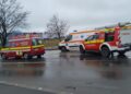 Mașină răsturnată în sensul giratoriu de la Giarmata. Două persoane au ajuns la spital