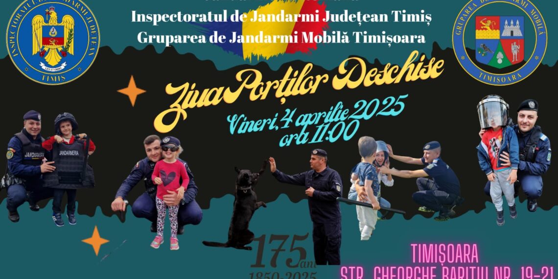 Jandarmeria Română aniversează 175 de ani de la întemeiere. Ziua Porților Deschise