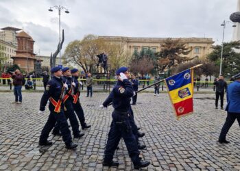 Drapelul de Luptă al Inspectoratului de Jandarmi Județean „General Moise Groza”, decorat cu Ordinul Național „Bărbăție și Credință”