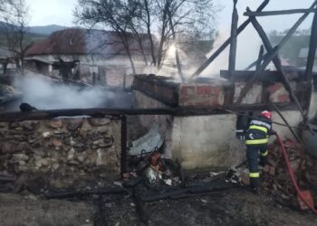 Incendiu izbucnit la o casă din localitatea Groșeni. Focul s-a extins și la anexele vecinilor