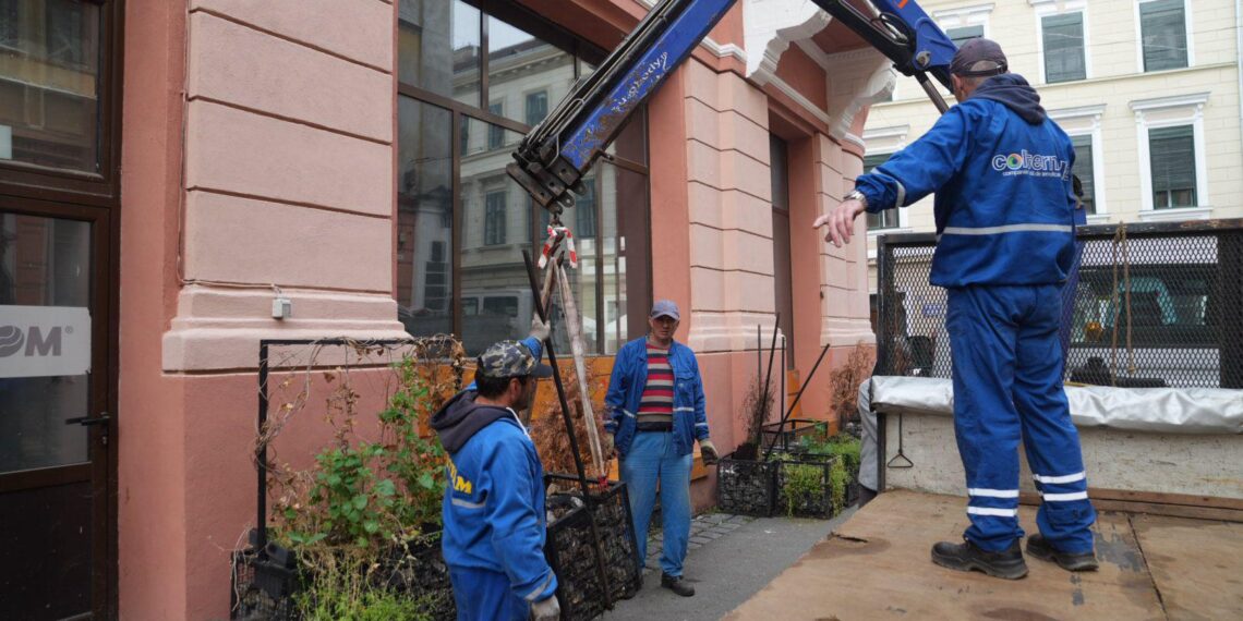Au fost ridicate terasele ilegale din centrul Timișoarei/Foto