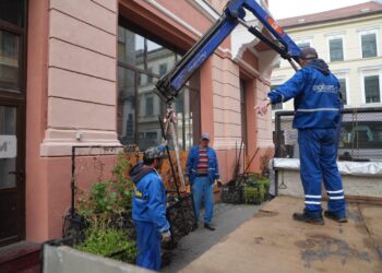 Au fost ridicate terasele ilegale din centrul Timișoarei/Foto