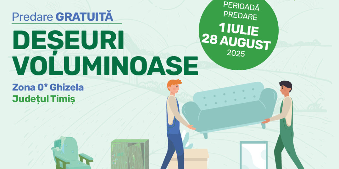 Colectarea deșeurilor voluminoase cu predare gratuită în Zona 0 Ghizela – campanie trimestrială RETIM & ADID Timiș