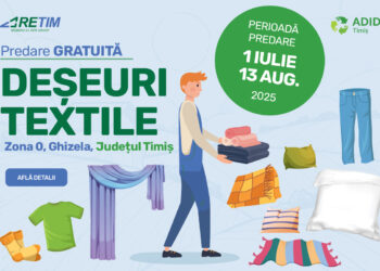 O nouă campanie de colectare a deșeurilor textile cu predare GRATUITĂ în Zona 0 Ghizela, județul Timiș!