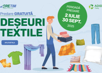 RETIM și ADID Timiș anunță o nouă campanie de colectare a deșeurilor textile cu predare GRATUITĂ în Zona 1 Timișoara