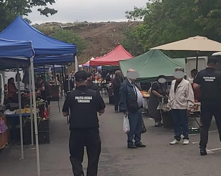 Acțiune a polițiștilor locali în piețele din Timișoara – 118 comercianți verificați, 19 sancțiuni contravenționale aplicate pentru nerespectarea regulilor de comerț