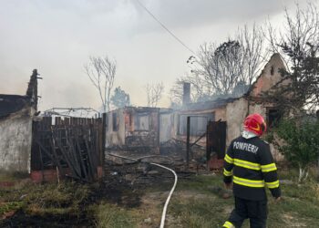 Incendiu devastator în Jebel! Flăcările au mistuit 3 hectare de vegetație și s-au extins la o casă și două anexe