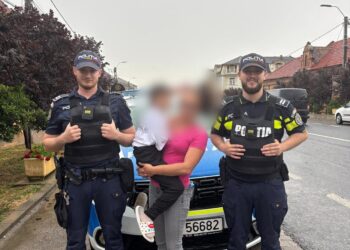 O fetiță de 6 ani, speriată de furtună, salvată de polițiști în Timiș! A sărit pe geam și a fugit de acasă
