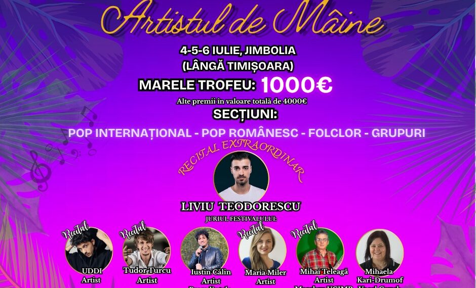 Jimbolia devine capitala muzicală a Banatului: aproape 200 de concurenți participă la Festivalul de Canto „Artistul de Mâine”