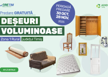 Campanie trimestrială de colectare a deșeurilor voluminoase cu predare gratuită în Zona 1 Rural Timiș – RETIM & ADID Timiș 2025