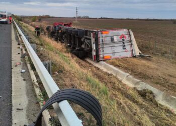Accident în această dimineață pe A1, la Izvin (TM), sensul de mers Lugoj – Timișoara