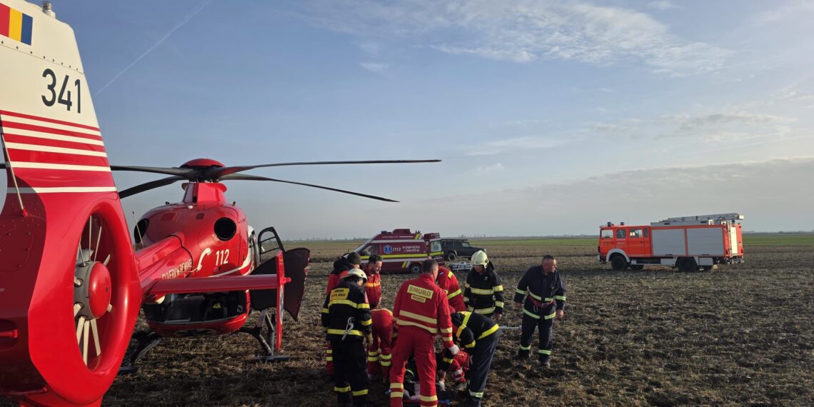 Intervenție dificilă a pompierilor arădeni după un accident cu ATV la Nădlac/Video