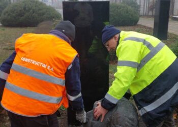 O firmă privată finalizează reabilitarea busturilor personalităților din Parcul Central „Anton Scudier” și le montează înapoi pe Aleea Personalităților/Foto