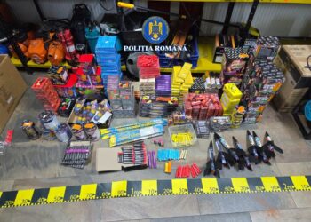 Captură uriașă de materiale pirotehnice la Arad. Peste 10 tone confiscate, o persoană reținută