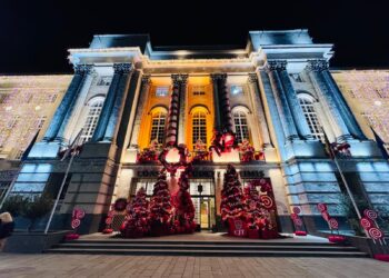 Clădirea Consiliului Județean Timiș a fost îmbrăcată în haine de sărbătoare/Foto