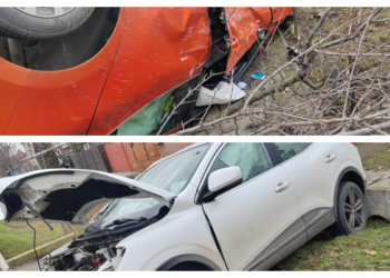 Accident rutier în comuna Giroc: două persoane, inclusiv un minor, transportate la spital