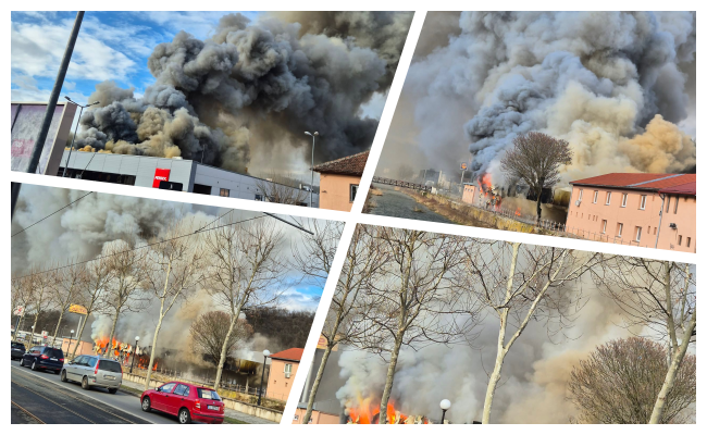 Incendiu puternic în Reșița: Pompierii acționează pentru stingerea unei construcții de 200 mp în zona Universitate/Video