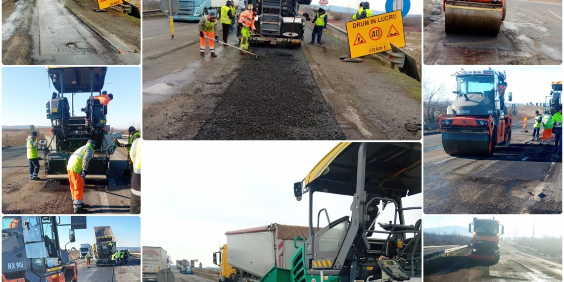 Lucrări zilnice pe centura Caransebeșului: asfaltări la cald și restricții de viteză pentru siguranța traficului