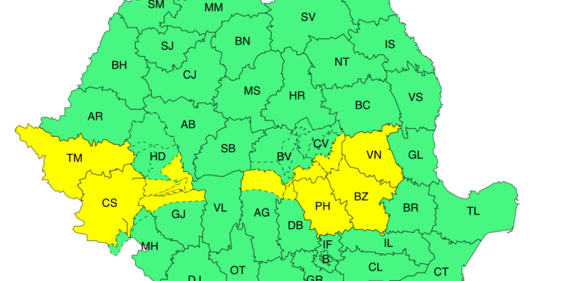 Cod galben de vânt și precipitații