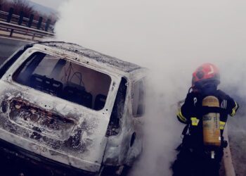 Mașină cuprinsă de flăcări pe A1, în Timiș: pompierii au intervenit de urgență